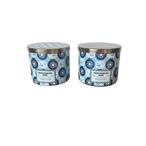 Bath Body Works Fresh Sparkling Snow (Melon,Pine) 3 Wick Candle w/Essential Oils